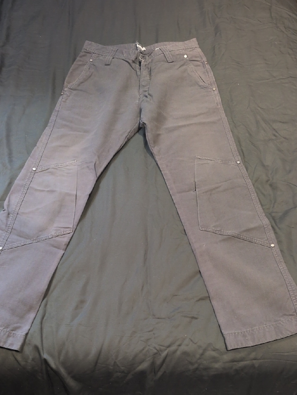 Men's Charcoal Cargo Pants with Knee Panels